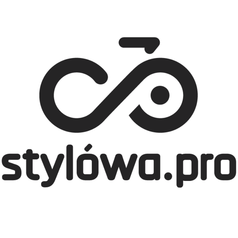 Logo Stylówa.Pro sygnet w kształcie roweru i napis z nazwą marki