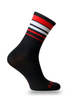 Skarpetki kolarskie Crazybiker Red White Stripes Czarne