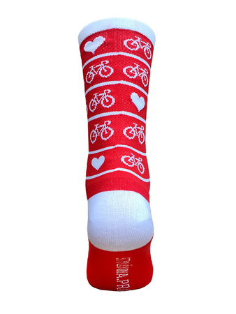 Skarpetki kolarskie Stylówa.PRO RoweLOVE czerwone