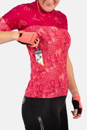 Koszulka damska Endura Paisley S/S LTD Berry