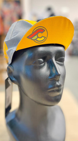 Czapeczka kolarska Cinelli We Bike Harder Yellow Line