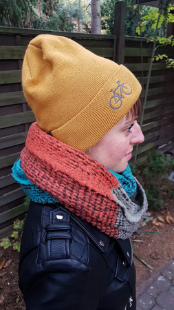 Czapka zimowa Stylówa.PRO WinterBike Musztarda/Szary