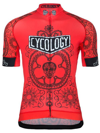 Koszulka kolarska męska Cycology Day Of The Living czerwona