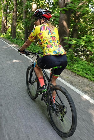 Koszulka kolarska damska Cycology Frida Yellow