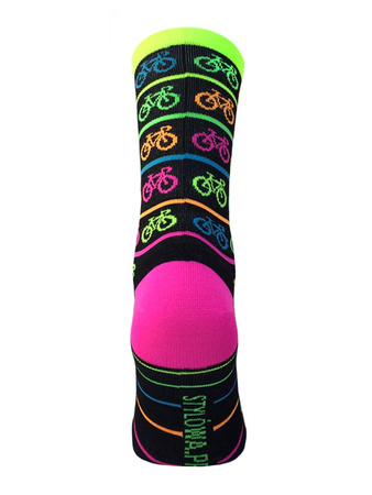 Skarpetki kolarskie Stylówa.PRO FluoRowe czarne