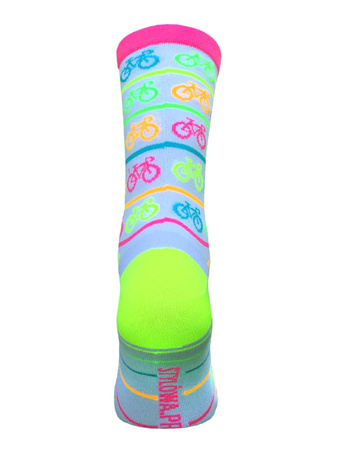 Skarpetki kolarskie Stylówa.PRO FluoRowe białe