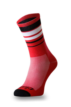 Skarpetki kolarskie Crazybiker Red Chilli Stripes