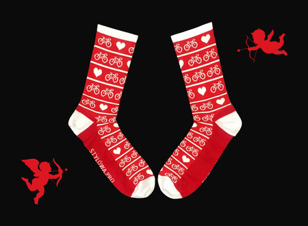 Skarpetki kolarskie Stylówa.PRO RoweLOVE czerwone