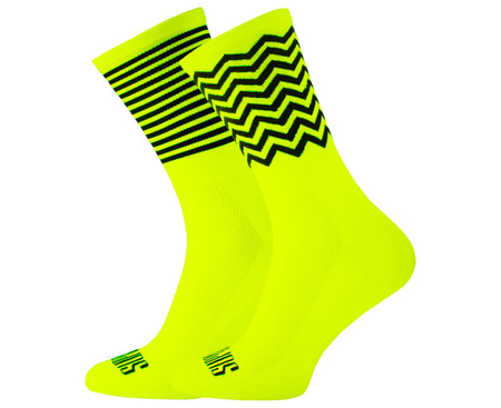 Skarpetki kolarskie Support Sport Zig-Zag HiVis