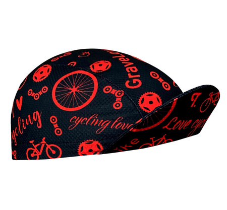 Czapeczka kolarska TROFEO. Bike Love Black