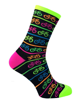 Skarpetki kolarskie Stylówa.PRO FluoRowe czarne