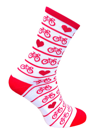 Skarpetki kolarskie Stylówa.PRO RoweLOVE białe