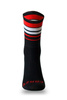 Skarpetki kolarskie Crazybiker Red White Stripes Czarne